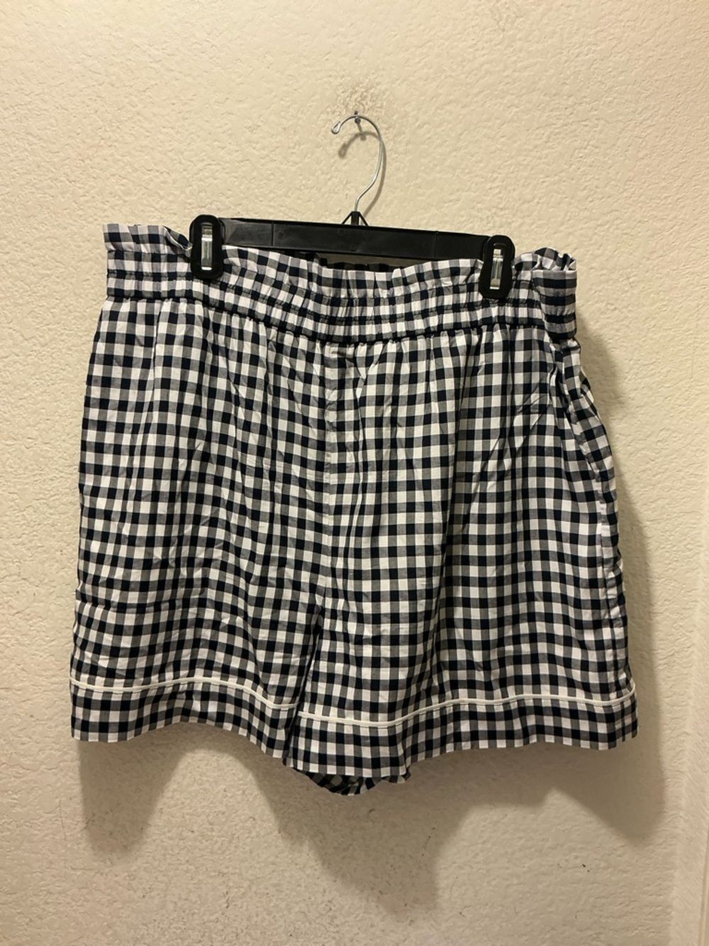 J. Crew Black & White Gingham High Waist Shorts size XL